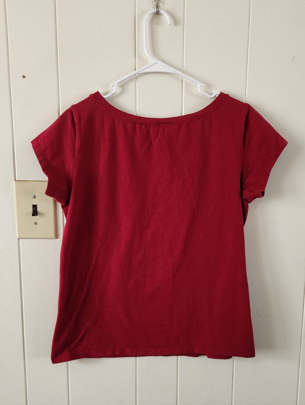 Eileen Fisher Red Scoop Neck Short Sleeve Tee Size L - Picture 4 of 4